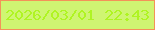 文字の大きさ：5、枠の色：f39359、背景の色：cff572、文字の色：aff423 無料ブログパーツのブログ時計