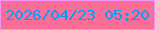 文字の大きさ：5、枠の色：f393f3、背景の色：f96d97、文字の色：00a0fa 無料ブログパーツのブログ時計