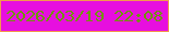 文字の大きさ：2、枠の色：f3984d、背景の色：e70fdf、文字の色：71930b 無料ブログパーツのブログ時計