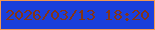 文字の大きさ：3、枠の色：f39851、背景の色：1a3fdb、文字の色：843416 無料ブログパーツのブログ時計