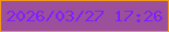 文字の大きさ：4、枠の色：f3991a、背景の色：9c509b、文字の色：7f1eff 無料ブログパーツのブログ時計