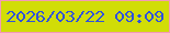文字の大きさ：4、枠の色：f399b6、背景の色：d1dd07、文字の色：3052db 無料ブログパーツのブログ時計