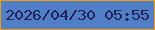 文字の大きさ：5、枠の色：f39b0a、背景の色：507fc7、文字の色：222159 無料ブログパーツのブログ時計