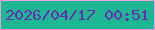 文字の大きさ：2、枠の色：f39be0、背景の色：1db893、文字の色：692bb2 無料ブログパーツのブログ時計