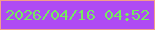 文字の大きさ：5、枠の色：f39d8b、背景の色：af4bf3、文字の色：75eb60 無料ブログパーツのブログ時計