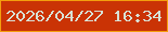 文字の大きさ：2、枠の色：f39e0e、背景の色：ca3305、文字の色：d8e1d5 無料ブログパーツのブログ時計