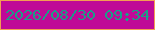 文字の大きさ：5、枠の色：f39e53、背景の色：bf0a97、文字の色：1b9e88 無料ブログパーツのブログ時計