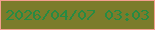 文字の大きさ：1、枠の色：f39f90、背景の色：7b7c2b、文字の色：278b43 無料ブログパーツのブログ時計