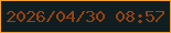 文字の大きさ：5、枠の色：f3a12e、背景の色：101e21、文字の色：97420f 無料ブログパーツのブログ時計