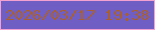 文字の大きさ：4、枠の色：f3a1d0、背景の色：6f5ec3、文字の色：a86033 無料ブログパーツのブログ時計