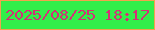 文字の大きさ：3、枠の色：f3a24d、背景の色：32ee4a、文字の色：d42f77 無料ブログパーツのブログ時計