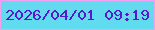 文字の大きさ：1、枠の色：f3a2ed、背景の色：62dbf1、文字の色：5917ce 無料ブログパーツのブログ時計