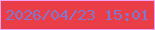 文字の大きさ：4、枠の色：f3a5f3、背景の色：e93e47、文字の色：8178ce 無料ブログパーツのブログ時計