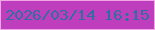 文字の大きさ：5、枠の色：f3a6e5、背景の色：bf3ebd、文字の色：326d9d 無料ブログパーツのブログ時計