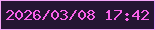 文字の大きさ：4、枠の色：f3a6f7、背景の色：251532、文字の色：f962ea 無料ブログパーツのブログ時計
