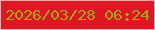 文字の大きさ：2、枠の色：f3a7b1、背景の色：dd1824、文字の色：a4a619 無料ブログパーツのブログ時計