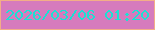 文字の大きさ：2、枠の色：f3ae87、背景の色：d67bbd、文字の色：1ae1d3 無料ブログパーツのブログ時計