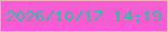 文字の大きさ：4、枠の色：f3aebb、背景の色：f65dd2、文字の色：36bb9d 無料ブログパーツのブログ時計