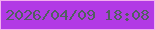 文字の大きさ：5、枠の色：f3aef0、背景の色：b23ae5、文字の色：515f60 無料ブログパーツのブログ時計