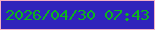 文字の大きさ：3、枠の色：f3b0c6、背景の色：3023bb、文字の色：0cb51c 無料ブログパーツのブログ時計