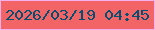 文字の大きさ：2、枠の色：f3b0ed、背景の色：f26465、文字の色：014f70 無料ブログパーツのブログ時計