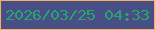 文字の大きさ：1、枠の色：f3b15e、背景の色：484f87、文字の色：26a56f 無料ブログパーツのブログ時計