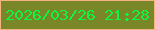 文字の大きさ：3、枠の色：f3b482、背景の色：798728、文字の色：0df73f 無料ブログパーツのブログ時計