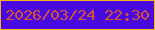 文字の大きさ：1、枠の色：f3b516、背景の色：480ae1、文字の色：d85235 無料ブログパーツのブログ時計