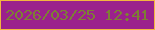 文字の大きさ：1、枠の色：f3b63f、背景の色：9b218c、文字の色：7d8033 無料ブログパーツのブログ時計