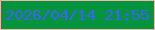 文字の大きさ：5、枠の色：f3b6ab、背景の色：05943e、文字の色：3f61fe 無料ブログパーツのブログ時計