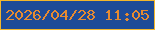 文字の大きさ：5、枠の色：f3b72b、背景の色：1e4b97、文字の色：e78b30 無料ブログパーツのブログ時計
