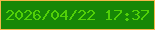 文字の大きさ：4、枠の色：f3b74a、背景の色：168706、文字の色：51d008 無料ブログパーツのブログ時計