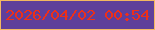 文字の大きさ：3、枠の色：f3b860、背景の色：5f3f9a、文字の色：ee2f19 無料ブログパーツのブログ時計