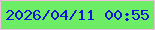 文字の大きさ：3、枠の色：f3bddf、背景の色：6ded65、文字の色：0516e1 無料ブログパーツのブログ時計