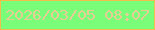 文字の大きさ：5、枠の色：f3be4c、背景の色：7afd79、文字の色：e7cd96 無料ブログパーツのブログ時計