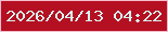 文字の大きさ：2、枠の色：f3bece、背景の色：b51022、文字の色：d6f7f1 無料ブログパーツのブログ時計
