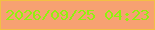 文字の大きさ：4、枠の色：f3bf43、背景の色：f7a172、文字の色：91f10e 無料ブログパーツのブログ時計