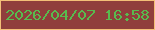 文字の大きさ：3、枠の色：f3bf78、背景の色：903e3c、文字の色：58bb4e 無料ブログパーツのブログ時計