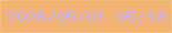 文字の大きさ：1、枠の色：f3bf7a、背景の色：f3b473、文字の色：c5b2fd 無料ブログパーツのブログ時計
