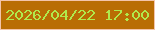文字の大きさ：5、枠の色：f3c4ab、背景の色：b96d04、文字の色：b0ea4c 無料ブログパーツのブログ時計