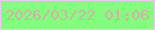 文字の大きさ：2、枠の色：f3c4fd、背景の色：82fd7d、文字の色：daaab1 無料ブログパーツのブログ時計