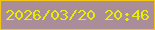 文字の大きさ：2、枠の色：f3c613、背景の色：aa8d99、文字の色：e7ed09 無料ブログパーツのブログ時計
