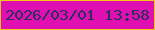 文字の大きさ：5、枠の色：f3c712、背景の色：e00fb1、文字の色：2b305a 無料ブログパーツのブログ時計