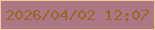 文字の大きさ：3、枠の色：f3cb99、背景の色：ab7986、文字の色：9c6228 無料ブログパーツのブログ時計