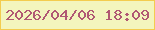 文字の大きさ：1、枠の色：f3cc4e、背景の色：f3f5bd、文字の色：b05873 無料ブログパーツのブログ時計