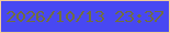 文字の大きさ：4、枠の色：f3cc9a、背景の色：4848f2、文字の色：716e3e 無料ブログパーツのブログ時計