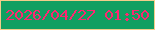 文字の大きさ：5、枠の色：f3cd8a、背景の色：119f61、文字の色：fe2771 無料ブログパーツのブログ時計