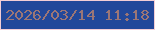 文字の大きさ：4、枠の色：f3ced5、背景の色：22489a、文字の色：9c7676 無料ブログパーツのブログ時計