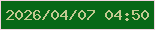 文字の大きさ：4、枠の色：f3d3e3、背景の色：086817、文字の色：c2c990 無料ブログパーツのブログ時計
