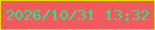 文字の大きさ：4、枠の色：f3d41b、背景の色：f25b5d、文字の色：1beb8f 無料ブログパーツのブログ時計